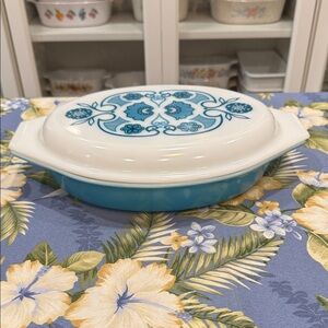 Vintage Pyrex Blue Horizon Divided Dish